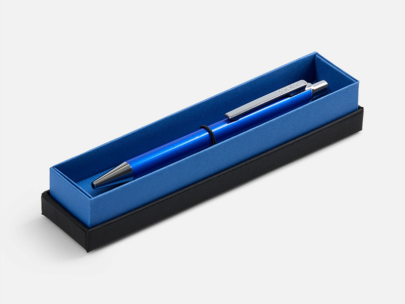 Ручка шариковая Arvent Glossy в футляре, синяя
