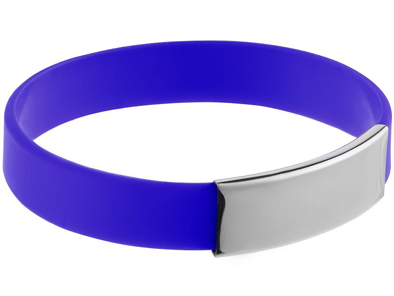 Силиконовый браслет Brisky с металлическим шильдом, синий