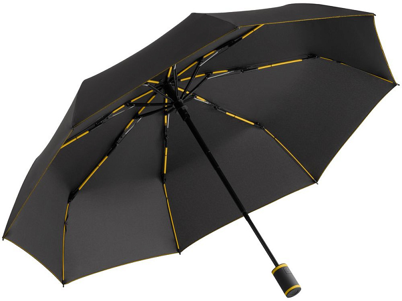 Зонт складной AOC Mini с цветными спицами, желтый