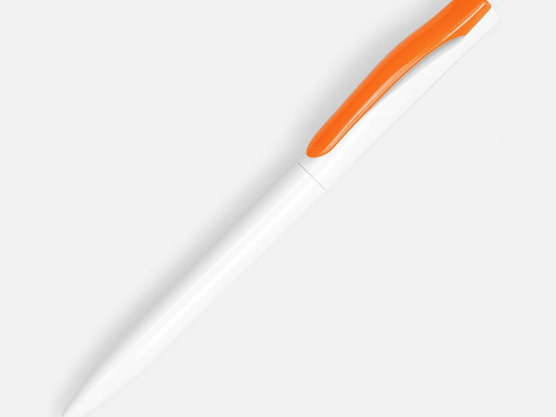 Ручка шариковая Pin, белая с оранжевым