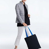 Холщовая сумка BrighTone, черная с ярко-синими ручками