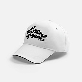 Бейсболка Canopy, белая с темно-синим кантом