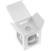 Елочный шар Finery Shine, 10 см, глянцевый серебристый с глиттером