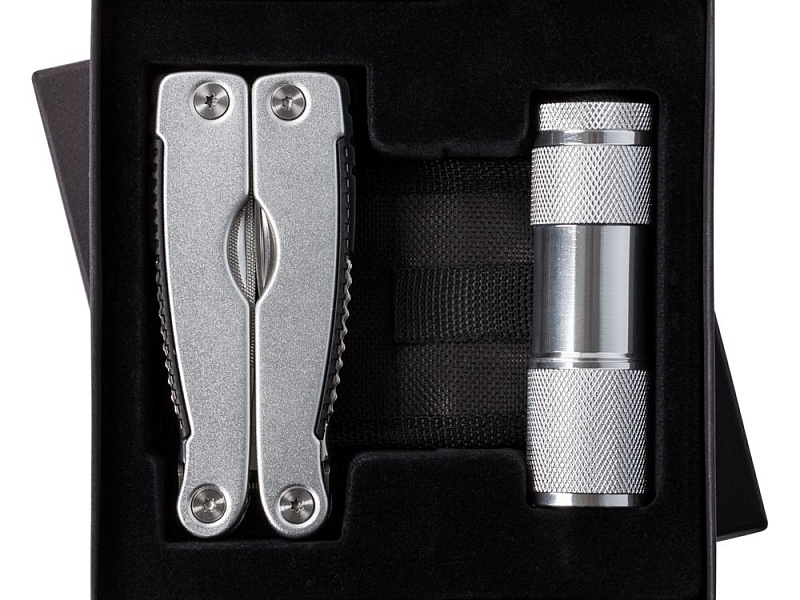 Набор Handmaster: фонарик и мультитул, серебристый