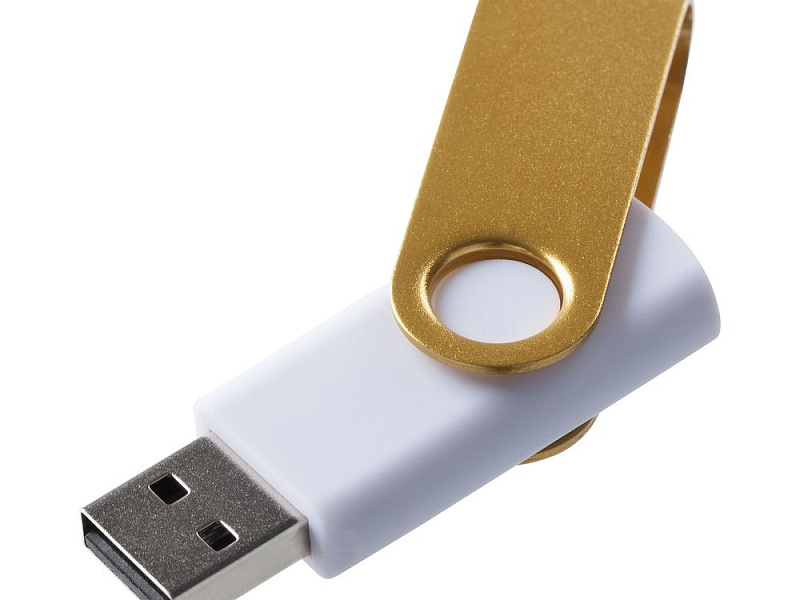 Флешка Twist Color, белая с желтым, 8 Гб