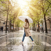 Зонт-трость Jolly Brolly, светло-серый
