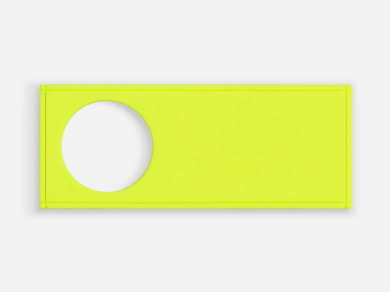 Лейбл из ПВХ с вырубкой «Круг», желтый неон