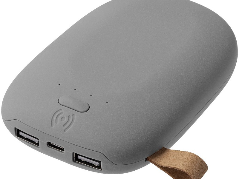 Аккумулятор с беспроводной зарядкой Pebble Wireless 9000 мАч, серый