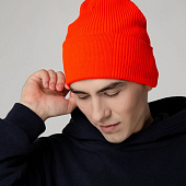 Шапка Real Rib, красно-оранжевая