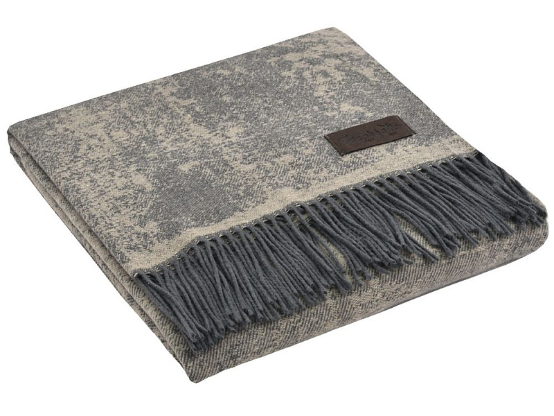 Плед Magnolia, серый с бежевым