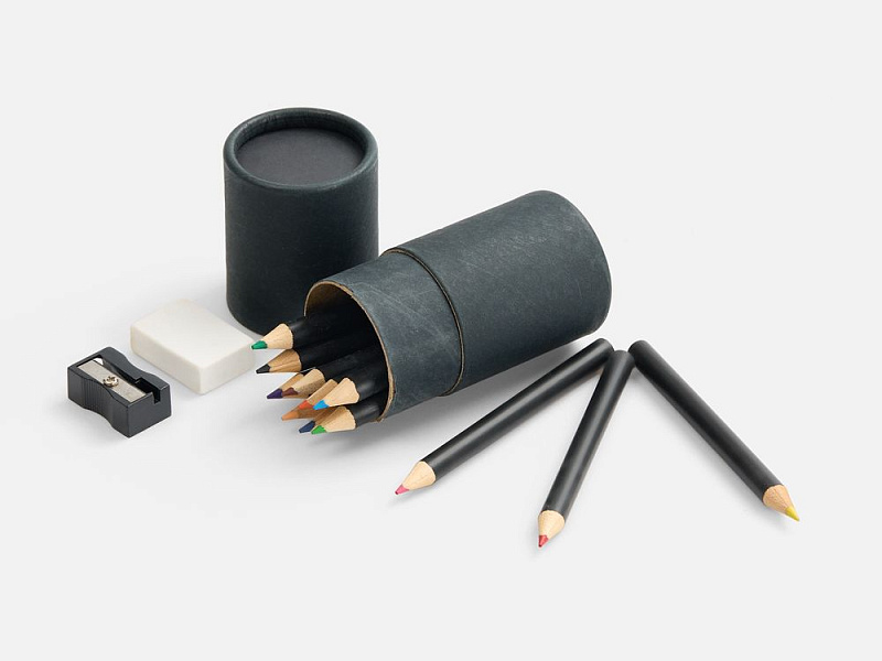 Набор цветных карандашей Pencilvania Tube Plus, черный