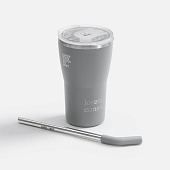 Термостакан Sapporo без логотипа, серый