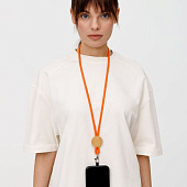 Шнурок для бейджа Tube Wood, оранжевый