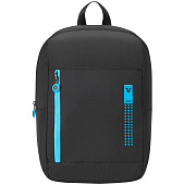 Складной рюкзак Compact Neon, черный с голубым