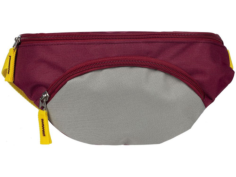 Поясная сумка детская Kiddo, бордовая с серым