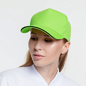 Бейсболка Classic, зеленое яблоко с черным кантом