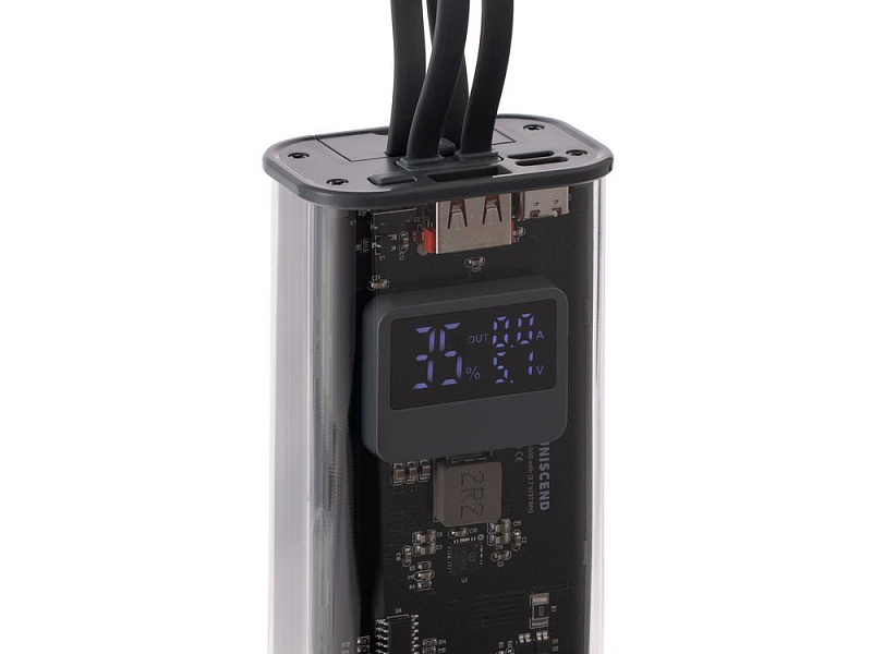 Аккумулятор с быстрой зарядкой Trellis Geek 10000 мАч, темно-серый