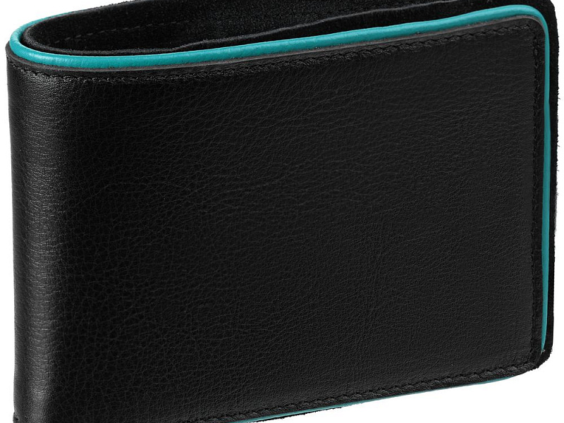 Кошелек Partinico, черный с бирюзовым