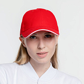 Бейсболка Generic, красная с белым кантом