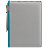 Ежедневник Spain Shall на заказ, недатированный, серый с бирюзовым