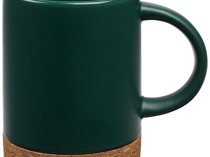 Кружка с пробковой подставкой Corky, зеленая