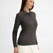 Рубашка поло женская с длинным рукавом Perfect LSL Women, черный меланж