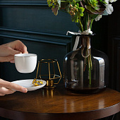 Кофейная пара Select, белая с золотистой отводкой