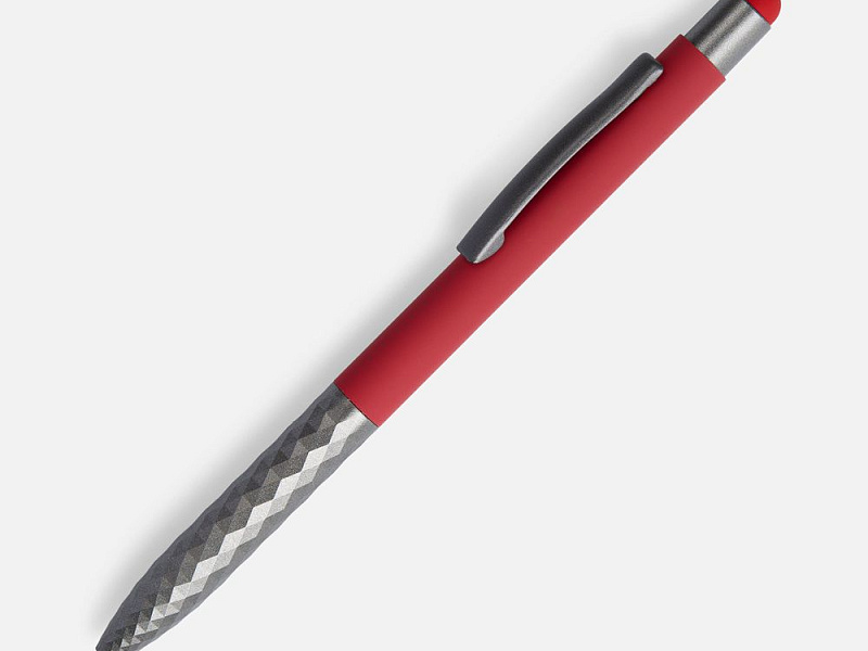 Ручка шариковая Digit Soft Touch со стилусом, красная