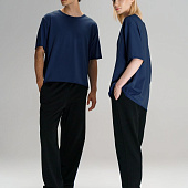 Футболка оверсайз унисекс Vozduh, темно-синяя