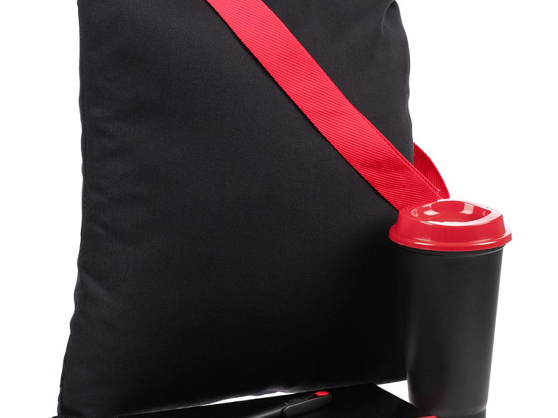 Набор Velours Bag, черный с красным