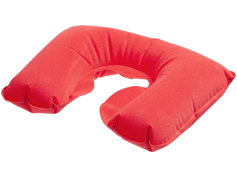 Надувная подушка под шею в чехле Sleep, красная
