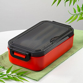 Ланчбокс Pranzo, красный с черным