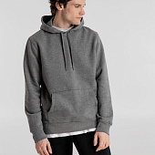 Толстовка с капюшоном унисекс King, темно-серый меланж