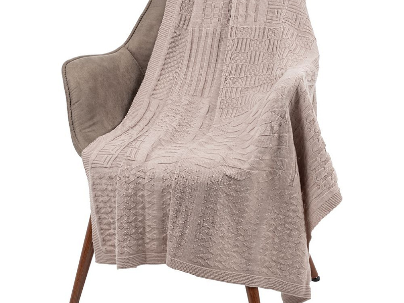 Плед Snippet, бежевый меланж