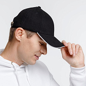 Бейсболка Spiker, черная с белым