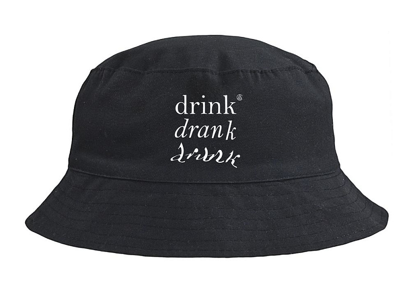 Панама Drunk со светящимся принтом, черная