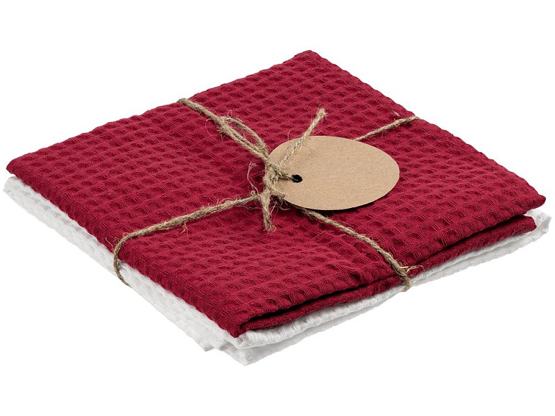 Набор кухонных полотенец Good Wipe, белый с красным