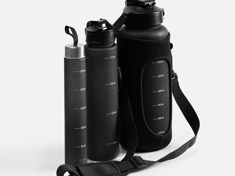 Набор спортивных бутылок Aquapack, черный