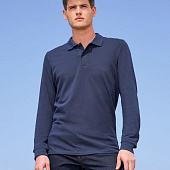 Рубашка поло мужская с длинным рукавом Perfect LSL Men, темно-синяя