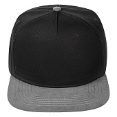 Бейсболка Foreside с прямым козырьком, черная с серым