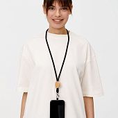 Шнурок для бейджа Tube Wood, черный