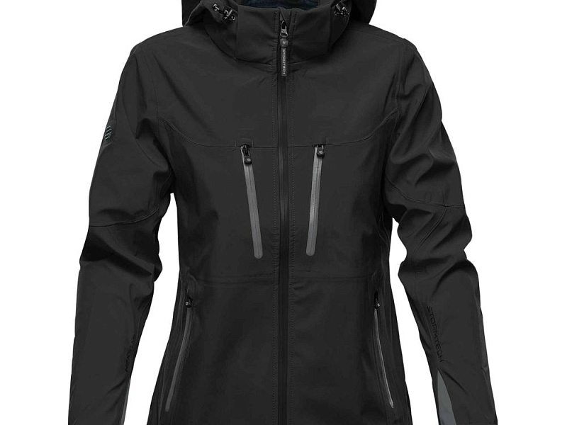 Куртка софтшелл женская Patrol, черная с серым