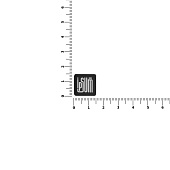 Квадратный шильдик на резинку Direct, черный