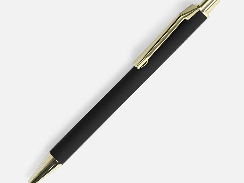 Ручка шариковая Lobby Soft Touch Gold, черная