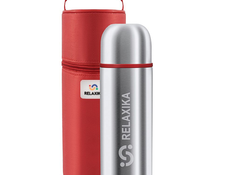 Термос Relaxika Duo 1000 в чехле, стальной