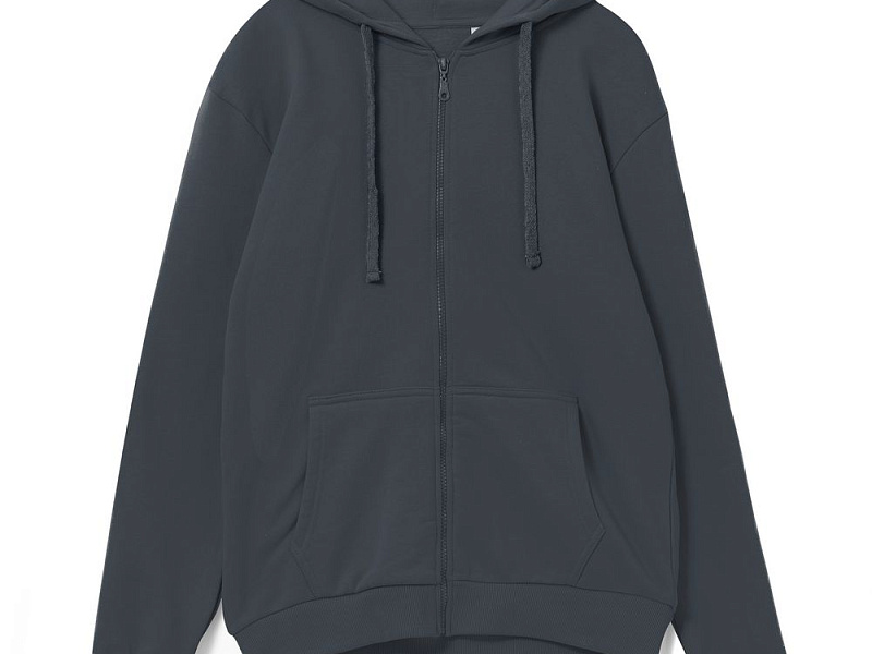 Толстовка на молнии с капюшоном Siverga 2.0, темно-серая (графит)