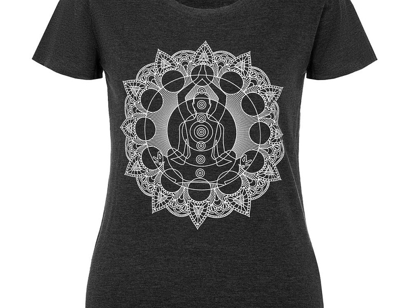 Футболка женская Chakraday, черный меланж