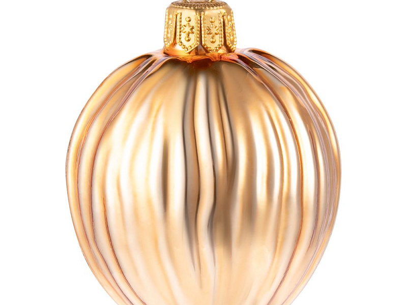 Елочная игрушка «Грецкий орех», золотистая