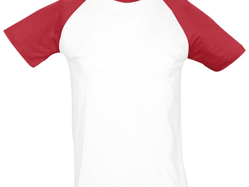 Футболка мужская двухцветная Funky 150, белая с красным