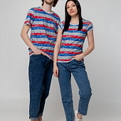 Футболка мужская Rayet двусторонняя, красная с синим